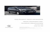 NEW PEUGEOT TRAVELLER BUSINESS PRICES, EQUIPMENT … · NEW PEUGEOT TRAVELLER BUSINESS PRICES, EQUIPMENT AND ... Front and rear parking sensors with blind spot monitoring system and