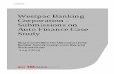 z Westpac Banking Corporation - Submissions on Auto ... AUTO FINANCE CASE STUDY SUBMISSIONS WESTPAC BANKING CORPORATION A. AVAILABLE FINDINGS OF MISCONDUCT 1 B. COMMUNITY STANDARDS