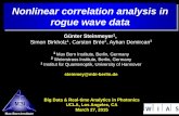 Nonlinear correlation analysis in rogue wave data¼nter Steinmeyer1, Simon Birkholz1, Carsten Brée2, Ayhan Demircan3 1Max Born Institute, Berlin, Germany 2 Weierstrass Institute,