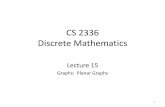 CS 2336 Discrete Mathematics - National Tsing Hua …wkhon/math/lecture/lecture15.pdf · Euler’s Planar Formula Definition : A planar representation of a graph splits the plane