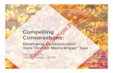 6330-FD MBTI Conversations Slides - CPP BY YOUR NAME HERE Developing Communication Style Through Myers-Briggs® Type Compelling Conversations: Selected Sample Pages