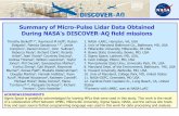 Summary of Micro-Pulse Lidar Data Obtained During … of Micro-Pulse Lidar Data Obtained During NASA's DISCOVER-AQ field missions ... *Formerly with UMBC, ... indicator of PBL height