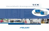 Druckluft-Kompressoren · 2014-02-11 · Die SCK ist als Grundrahmen Version, Druckluftbehälter-montierte und als Druckluftbehälter-montierte Version mit Trockner erhältlich. ...