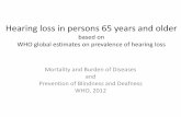 Hearing loss in persons 65 years and older - WHO | World … · Hearing loss in persons 65 years and older ... and Central Asia 18.4 36.1% 11.3 4.0% 29.6 8.9% ... Appendix: References