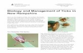 Biology and Management of Ticks in New Hampshire · Biology and Management of Ticks in ... They lay eggs in May-June, ... Until 1993, northern specimens were considered