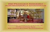 Sri Paaduka Sahasra - sadagopan.org · sadagopan.org 1 SRI RANGANATHA PADUKA SAHASRA AGRAMANIMAALA STHOTHRAM INTRODUCTION Swamy NammAzhwAr is recognized and revered in our tradition