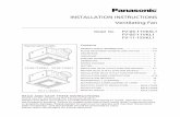 INSTALLATION INSTRUCTIONS Ventilating Fan · INSTALLATION (PLUG N PLAY FUNCTION DEVICES) ... INSTALLATION INSTRUCTIONS Ventilating Fan Model No. ... Pick-A-Flow switch Lighting unit