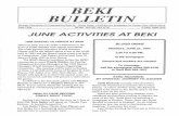 BEKI Bulletin June 1994 BULLETIN Monthly Newsletter of Congregation Beth El - Keser Israel, a Full-Service Synagogue for Greater New Haven Jewry June 1994 ~NI\!.1> In:>-~N mJ P"P 1")\!.ln