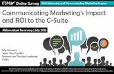 Communicating Marketing’s Impact and ROI to the C … Marketing’s Impact and ROI to the C-Suite Julie Schwartz, Senior Vice President Research and Thought Leadership, ITSMA 2015
