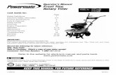 Powermate® Front Tine Rotary Tiller Operator’s … TOLL FREE: 1-800-737-2112 ... and other safety items in place and working correctly. 7. Service the unit only with authorized
