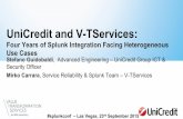 UniCredit and V-TServices - SplunkConf · UniCredit and V-TServices: ... • 2014 Q4: 12 indexers ... UniCredit Security Team evaluated Splunk as a solution for Log Management