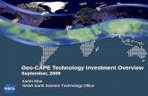 Geo-CAPE Technology Investment Overview€¢Development and implementation of on-board data reduction and cloud detection methodologies to reduce communication bandwidth ... and Prediction