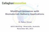 Modified Liposomes with Biomaterials Delivery …aocs.files.cms-plus.com/Meetings/Affliated/RShirazi...Modified Liposomes with Biomaterials Delivery Applications Dr. Rahau Shirazi