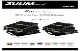 HDMI over Two CAT5/6 Extender - zuummedia.com Master... · HDMI over Two CAT5/6 Extender ... Pure!unaltered!uncompressed!7.1ch!digital!HDMI!audio!overCATX5/6!cables! ... please call