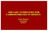 DIETARY GUIDELINES FOR CARBOHYDRATES IN … · Hector Bourges INCMNSZ MEXICO. MEXICAN DIETARY GUIDELINES ... • Sweet beverages and satiety