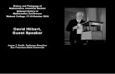 David Hilbert, Guest Speaker -    David Hilbert, Guest Speaker What did I do with