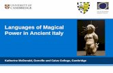Languages of Magical Power in Ancient Italy - … fileLanguages of Magical Power in Ancient Italy Katherine McDonald, Gonville and Caius College, ... But curse tablets add a different