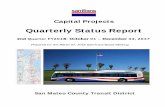 Quarterly Status ReportQ2+Samtrans+Quarterly+Report.pdfSan Mateo County Transit District QUARTERLY CAPITAL PROGRAM STATUS REPORT Status Date: December 31, 2017 TABLE OF CONTENTS Capital
