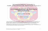 2006 Communications Manual -final clean 5-15-06 Communications Manual is a policy for use by MCFRS ... equipment continues to meet or exceed the FCCs required ... MCFRS maintains a
