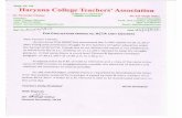 Haryana Federation of University and College Teachers ... · Haryana Federation of University and College Teachers' Organization ... 2017 for the implementation of recommendations