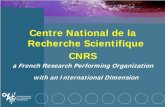 Centre National de la Recherche Scientifique CNRS · Centre National de la Recherche Scientifique . CNRS. ... (2 wk to 2 mo) visitors per year ... • 8-10 research seminars per year.