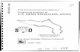 U.S. ARMY KWAJALEIN ATOLL I' I · 3 Final Environmental Impact Statement 3 Proposed Actions at I < U.S. ARMY KWAJALEIN ATOLL I' I I "I NOV 0 61989 DO.IrIB MON STATEMENT A- …