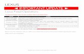 LEXUS IMPORTANT UPDATE - static.nhtsa.gov 23, 2016 To: All Lexus Dealer Principals, General Managers, Sales Managers, Service Managers and Parts Managers Subject: Safety Recall GLG