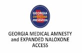 GEORGIA MEDICAL AMNESTY and EXPANDED NALOXONE … · GEORGIA MEDICAL AMNESTY and EXPANDED NALOXONE ... was instrumental in the passage of the 911 Medical Amnesty and Expanded Naloxone