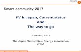 PV in Japan, Current status And The way to go of JPEA 5 Operation of the Qualified Installers System High Density PV generation Interconnection Statistics Committee Residential Use