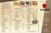 rpy6u-os697 - Yamato Asian Bistro & Sushi Restaurant · Yamato Roll Shnmp tempura. and wapped GOdZiIla 2011 Eel. shrimp. crabmeat. & deep fried Black pearl spicy tall & flake white