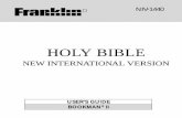 HOLY BIBLE - ECTACO - Electronic Dictionary, Handheld … · 2006-10-18 · USER’S GUIDE BOOKMAN® II NIV-1440 HOLY BIBLE ... last item. In Bible text, ... approximately a minute