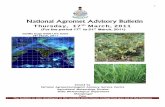 National Agromet Advisory Bulletin - .However dry weather conditions were favourable for harvesting