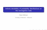 In nite divisibility of probability distributions on the ...DLozier/SF21/SF21slides/Volkmer.pdf · In nite divisibility of probability distributions on ... In nite divisibility of