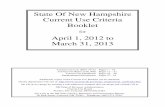 State Of New Hampshire Current Use Criteria Booklet Of New Hampshire Current Use Criteria Booklet for April 1, 2012 to March 31, 2013 Current Use Law (RSA 79-A) Pages 1 – 10 Current