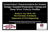 Geotechnical Characterization for Seismic Design: …ecalais/haiti/macrozonation/formation/4... · Geotechnical Characterization for Seismic Design: ... Shear Wave Velocity ProfilesShear