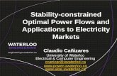 Stability-constrained Optimal Power Flows and Applications to Electricity Marketscnls.lanl.gov/~chertkov/SmarterGrids/Talks/Canizares.pdf · 2014-09-24 · Stability-constrained Optimal