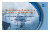 Supporting OperatorsSupporting Operators with LTE ... IRT Focus in CDMA - LTE Roaming Planning â€“