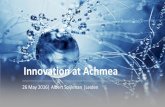 Innovation at Achmea · Our motives for change & innovation Improve customer service ... Increase customer satisfaction ... residents enrolled to the platform through an innovative