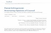 Patent Infringement: Structuring Opinions of · PDF filePatent Infringement: Structuring Opinions of Counsel ... Patent Infringement: Structuring Opinions of Counsel ... (en banc),