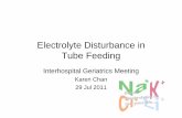 electrolyte Disturbance In Tube Feeding - Hkgs · Electrolyte Disturbance in Tube Feeding ... • Vomiting once of undigested milk ... • No diarrhea • No fever. Physical examination