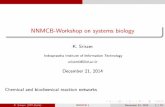 NNMCB-Workshop on systems biology - Cluster … reaction...NNMCB-Workshop on systems biology K. Sriram Indraprastha Institute of Information Technology sriramk@iiitd.ac.in December