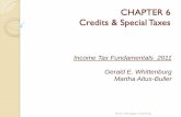 CHAPTER 6 Credits & Specali Taxes 6 PPT Presentation.pdf · CHAPTER 6 Credits & Specali Taxes 2011 Cengage Learning Income Tax Fundamentals 2011 Gerald E. Whittenburg . Martha Altus