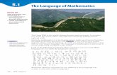 5.1 The Language of Mathematics · The Language of Mathematics ... Look at the algebraic equations in the paragraph written in Chinese on ... Language Link The word algebra ...