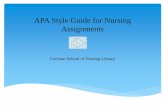 APA Style Guide for Care Plans - Cochran School of Nursing Style Guide for... · APA Style Guide for Nursing ... Nursing Care Plan Evaluation InterventionsGoals ... Caring for a child