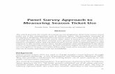 Panel Survey Approach to Measuring Season Ticket Use · Panel Survey Approach 85 Panel Survey Approach to ... Relative to the ST-B use study approach, the panel survey oﬀers the