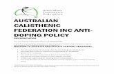AUSTRALIAN CALISTHENIC FEDERATION INC ANTI- DOPING Policies/ACF-Anti-dopling-policy...  AUSTRALIAN
