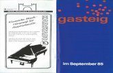 1985 September - Startseite Gasteig München GmbH · Scott Joplin: Ragtimes in verschiedenen Besetzungen (StBib) Informationsabend EDV (PG 149) Obersicht des aktuellen Kursangebotes