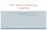 ToK Ways of Knowing: Language - cpb-us-e1.wpmucdn.com · “ALMOST ALL EDUCATION IS LANGUAGE EDUCATION.” NEIL POSTMAN ToK Ways of Knowing: Language