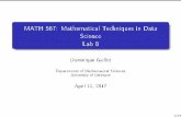 MATH 567: Mathematical Techniques in Data Science …dguillot/teaching/MATH567-S2017/Lab/...MATH 567: Mathematical echniquesT in Data Science Lab 8 Dominique Guillot Departments of