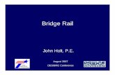 John Holt-Bridge Rail - ftp.dot.state.tx.us · Bridge Rail John Holt, P.E. Texas of Transportation ... • Elliptical tube steel rails, steel posts, ... Proposed T8 Rail